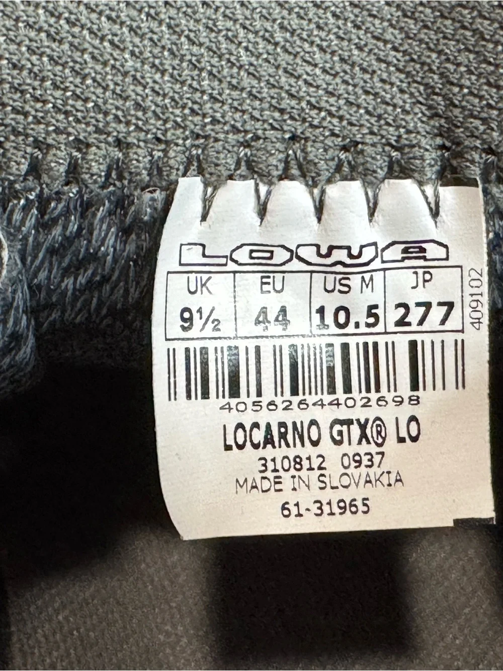Lowa Locarno GTX Lo Hiking Shoe - Anthracite Size 9.5
